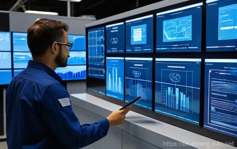 산업공학에서의 에너지 효율 최적화 - **Prompt 1: AI-Powered Smart Energy Audit in a Modern Factory Control Room**
An interior shot of...