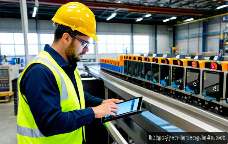 Home 30 산업공학 공정 관리 - Photorealistic industrial engineering process management scene in a modern North American manufactur...